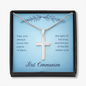 First Communion Personalized Cross Necklace-May you always know Jesus - Custom Heart Design