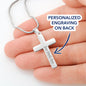 Women’s Personalized Cross Necklace-Custom Heart Design