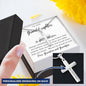 Graduation Cross Necklace for Granddaughter, From Grandparents - Custom Heart Design