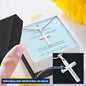 First Communion Personalized Cross Necklace-To Granddaughter, From Grandparents - Custom Heart Design