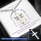 First Communion Wish-Personalized Cross Necklace - Custom Heart Design