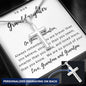 Graduation Cross Necklace for Granddaughter, From Grandparents - Custom Heart Design
