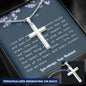 We are awesome together-Artisan Cross Necklace - Custom Heart Design