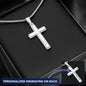 Personalized Cross with Snake Chain Necklace - Custom Heart Design
