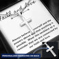 Faith and Love-Artisan Cross Necklace - Custom Heart Design