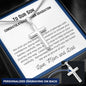 To Son The Graduate, Artisan Cross Necklace - Custom Heart Design