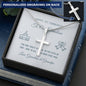 First Communion Personalized Cross Necklace-To Grandson, From Grandparents - Custom Heart Design
