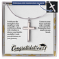 I wish you adventure on your journey -Snake Chain Cross Necklace - Custom Heart Design