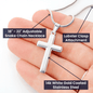 I wish you adventure on your journey -Snake Chain Cross Necklace - Custom Heart Design