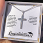 I wish you adventure on your journey -Snake Chain Cross Necklace - Custom Heart Design