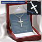 Personalized Cross Necklace for Husband-Custom Heart Design