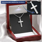 Personalized Cross with Snake Chain Necklace - Custom Heart Design