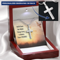 Faith makes things possible-Snake Chain Cross Necklace - Custom Heart Design