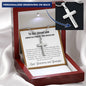 Grandson, From Grandparents - Artisan Cross Necklace - Custom Heart Design