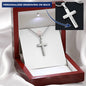 Personalized Cross with Snake Chain Necklace - Custom Heart Design
