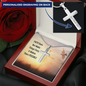 Faith makes things possible-Snake Chain Cross Necklace - Custom Heart Design