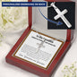 Grandson, From Grandparents - Artisan Cross Necklace - Custom Heart Design