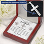 * To Granddaughter, From Grandma-Personalized Cross Necklace - Custom Heart Design