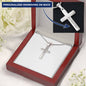Personalized Cross with Snake Chain Necklace - Custom Heart Design
