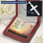 Faith makes things possible-Snake Chain Cross Necklace - Custom Heart Design