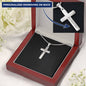 Personalized Cross with Snake Chain Necklace - Custom Heart Design