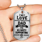 We love you Dad-Tag Necklace - Custom Heart Design