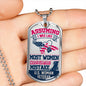 Woman Veteran-Tag Necklace - Custom Heart Design