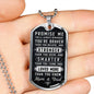 Braver Stronger Smarter, From Mom & Dad-Tag Necklace - Custom Heart Design