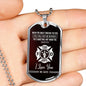 The flames will not hurt you-Tag Necklace - Custom Heart Design