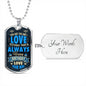 To Husband, Happy Birthday-Tag Necklace - Custom Heart Design
