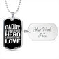 Dad, Hero and First Love-Tag Necklace - Custom Heart Design