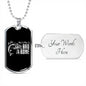 Bad to the bone-Tag Necklace - Custom Heart Design