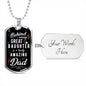 Behind every great daughter is an amazing Dad-Tag Necklace - Custom Heart Design