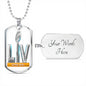 Tag Necklace- LV - Custom Heart Design