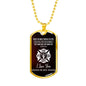 The flames will not hurt you-Tag Necklace - Custom Heart Design