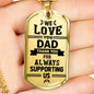 We love you Dad-Tag Necklace - Custom Heart Design