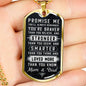 Braver Stronger Smarter, From Mom & Dad-Tag Necklace - Custom Heart Design