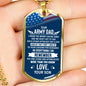 Army Dad, From Son-Tag Necklace - Custom Heart Design