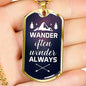 Wander often-Tag Necklace - Custom Heart Design