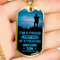 I'm a proud Army Dad, From Son-Tag Necklace - Custom Heart Design