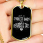 Cool Dads have beards and tats Tag Necklace - Custom Heart Design