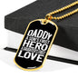 Dad, Hero and First Love-Tag Necklace - Custom Heart Design
