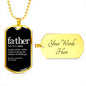 Father Noun-Tag Necklace - Custom Heart Design
