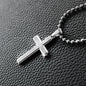 Nephew, So proud of you From Aunt- Cross Necklace with Ball Chain - Custom Heart Design