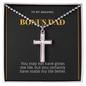 Bonus Dad, You made my life better-Cross Necklace - Custom Heart Design