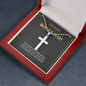 Bonus Dad, You made my life better-Cross Necklace - Custom Heart Design
