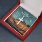 Bonus Dad, I am because of you-Cross Necklace - Custom Heart Design