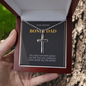 Bonus Dad, You made my life better-Cross Necklace - Custom Heart Design