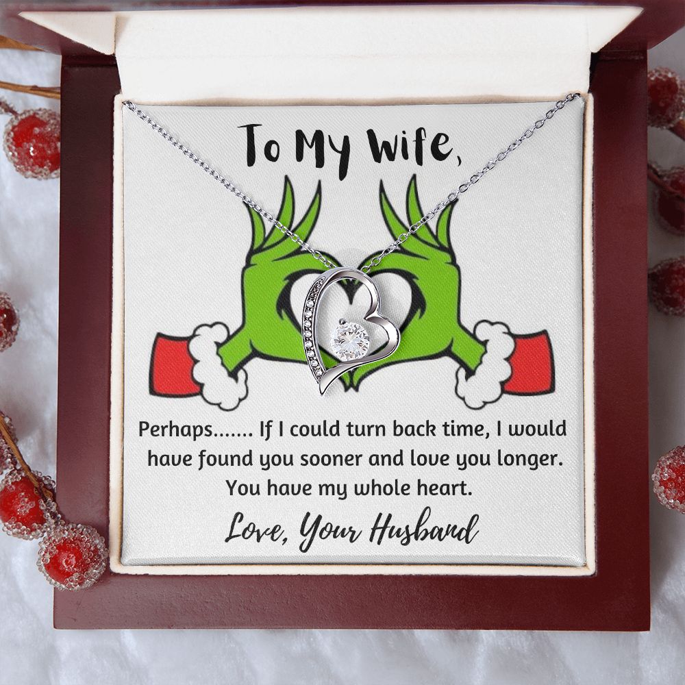 To My Wife, Love Your Husband-Forever Love Necklace | Custom Heart Design