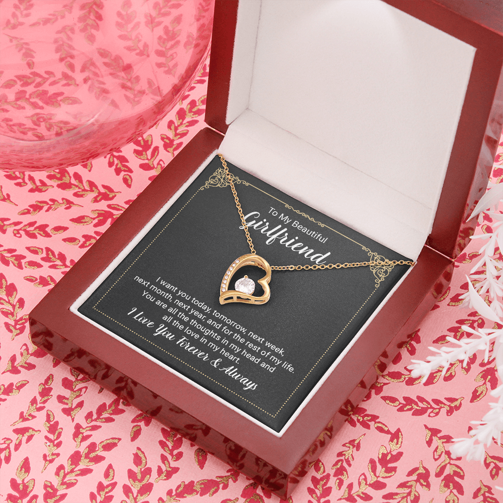 Girlfriend Floating Heart Necklace, Forever Love Heart Necklace To My Girlfriend | Custom Heart Design